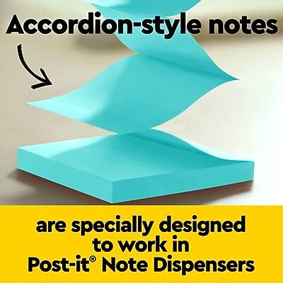Accordion-style notes are specially designed to work in Post-it® Note Dispensers.