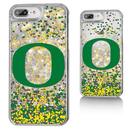 Front. Keyscaper - Oregon Ducks iPhone Glitter Confetti Design Case - 16 - Multicolor.