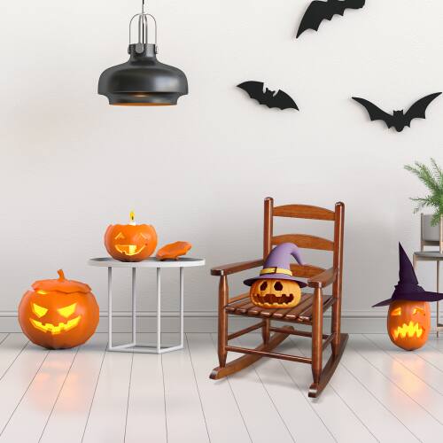 Alt View 5. Winado - Wooden Children's Rocking Chair, All-Weather Wooden Rocker with High Backrest for Outdoor Garden Balcony Rocking Chair - Teak.