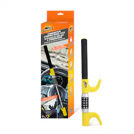 Armor All - Combination Steering Wheel Lock, Keyless 5-Digit Anti-Theft Car Security Bar, Universal Fit for Cars - Yellow