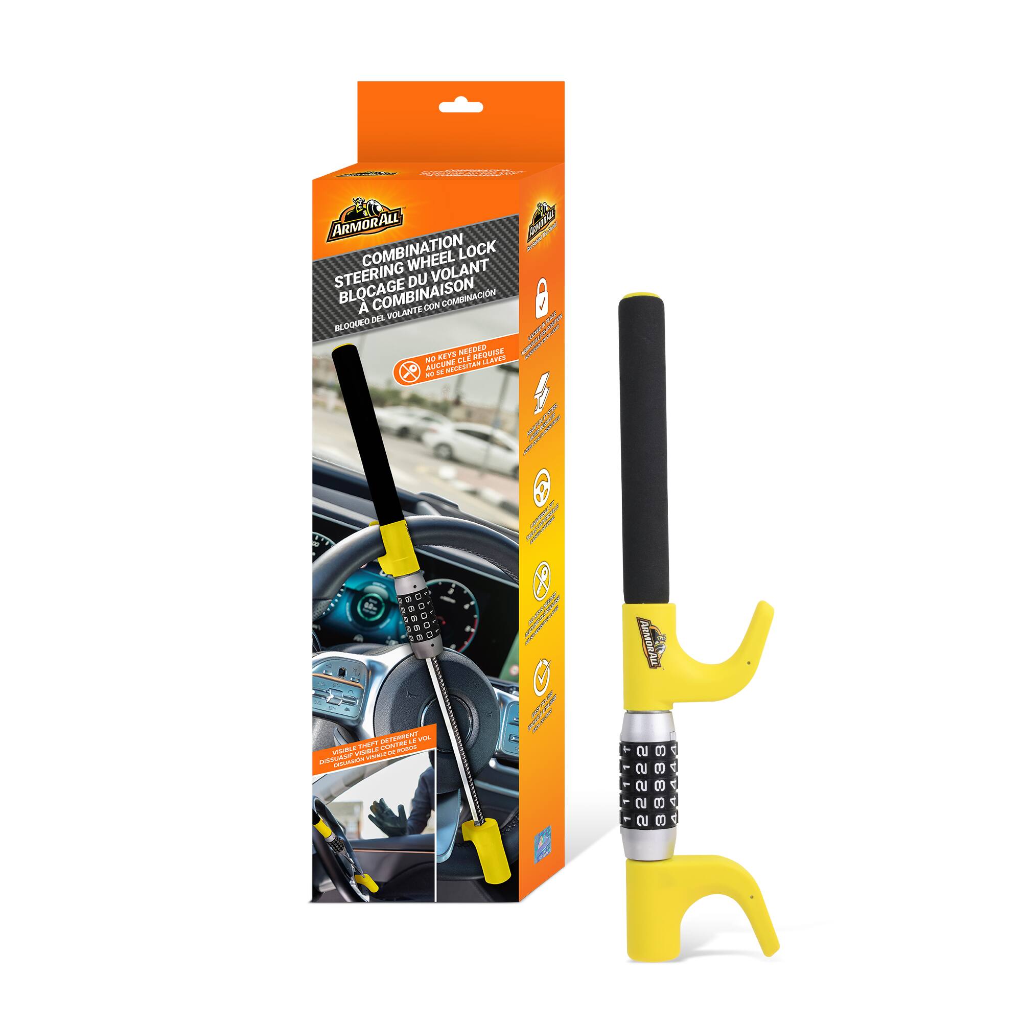 ARMORALL COMBINATION LOCK - STEERING WHEEL LOCK - BLOQUAGE DU VOLANT A COMBINAISON