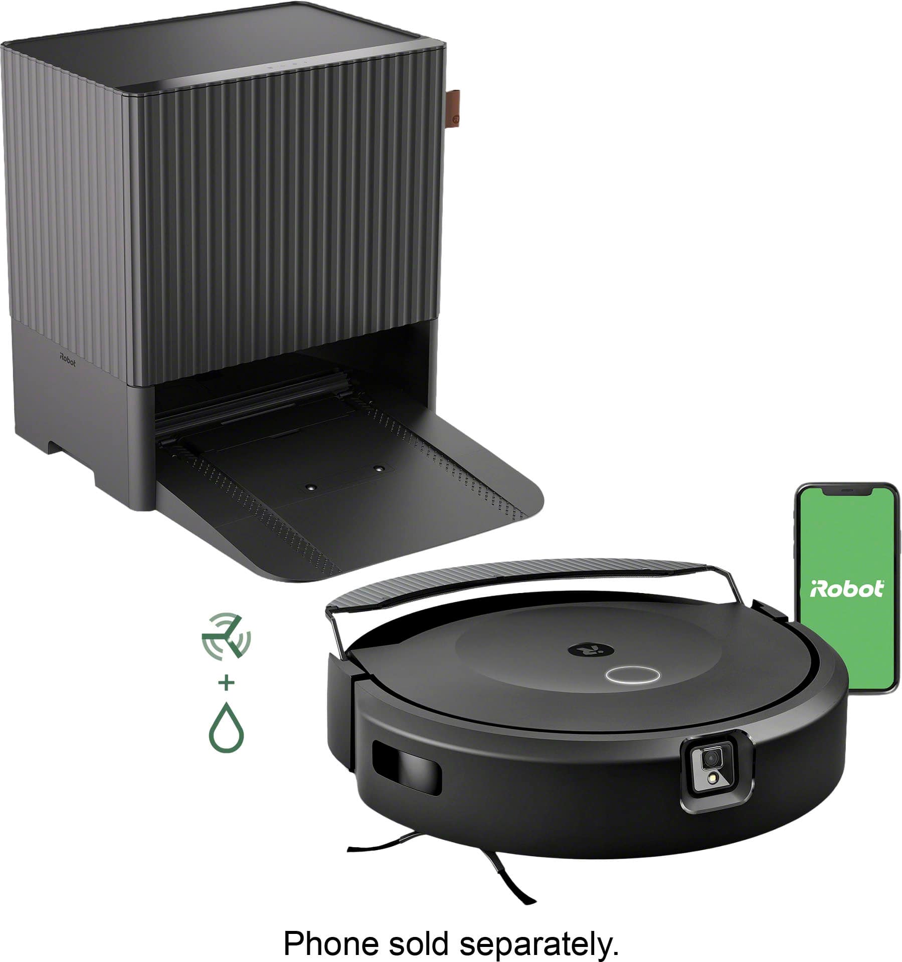 iRobot - Roomba Combo 10 Max Robot Vacuum and Mop + AutoWash Dock (X085020) - Black - Front_Zoom