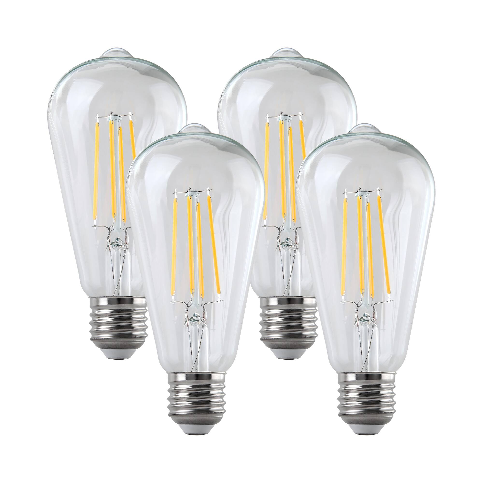 Front. Parrot Uncle - 6W Vintage Clear Glass 2700K Warm White Dimmable LED Filament Light Bulb - Clear.