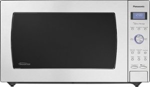 Panasonic - 2.2 Cu. Ft. 1250 Watt SD987SA Full-Size Microwave with Inverter - Stainless steel - Front_Zoom