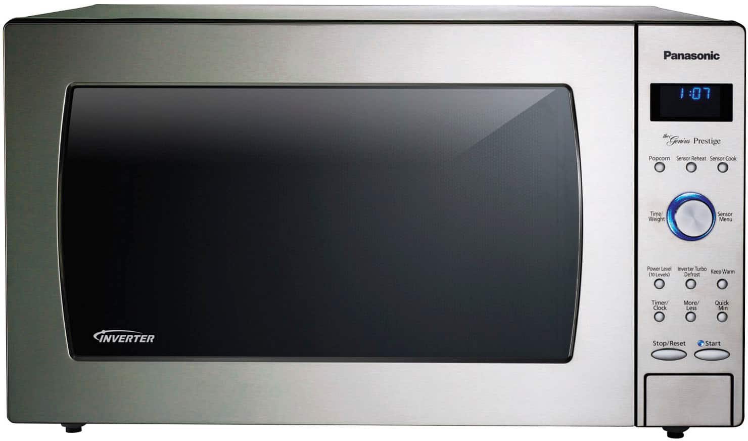 Panasonic - 2.2 Cu. Ft. 1250 Watt SD987SA Full-Size Microwave with Inverter - Stainless Steel - Front_Zoom