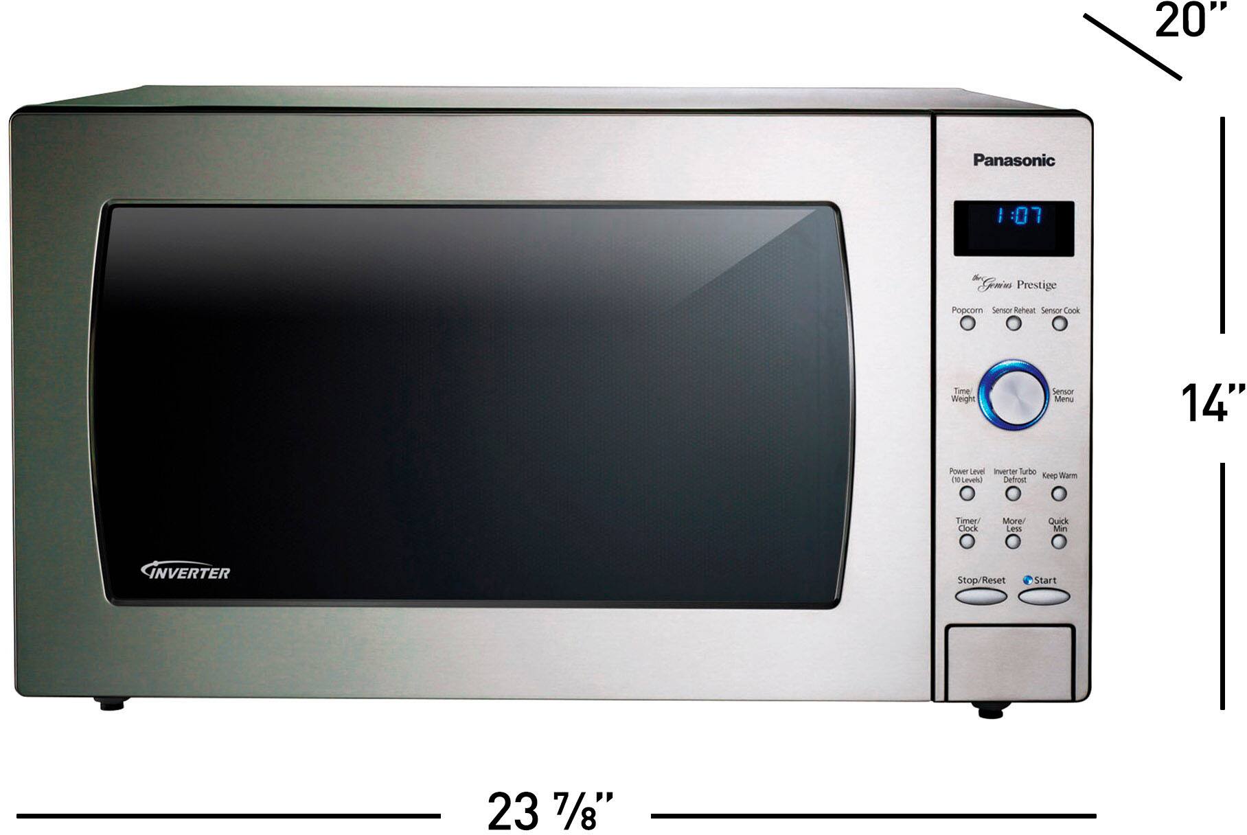 Angle. Panasonic - 2.2 Cu. Ft. 1250 Watt SD987SA Full-Size Microwave with Inverter - Stainless Steel.