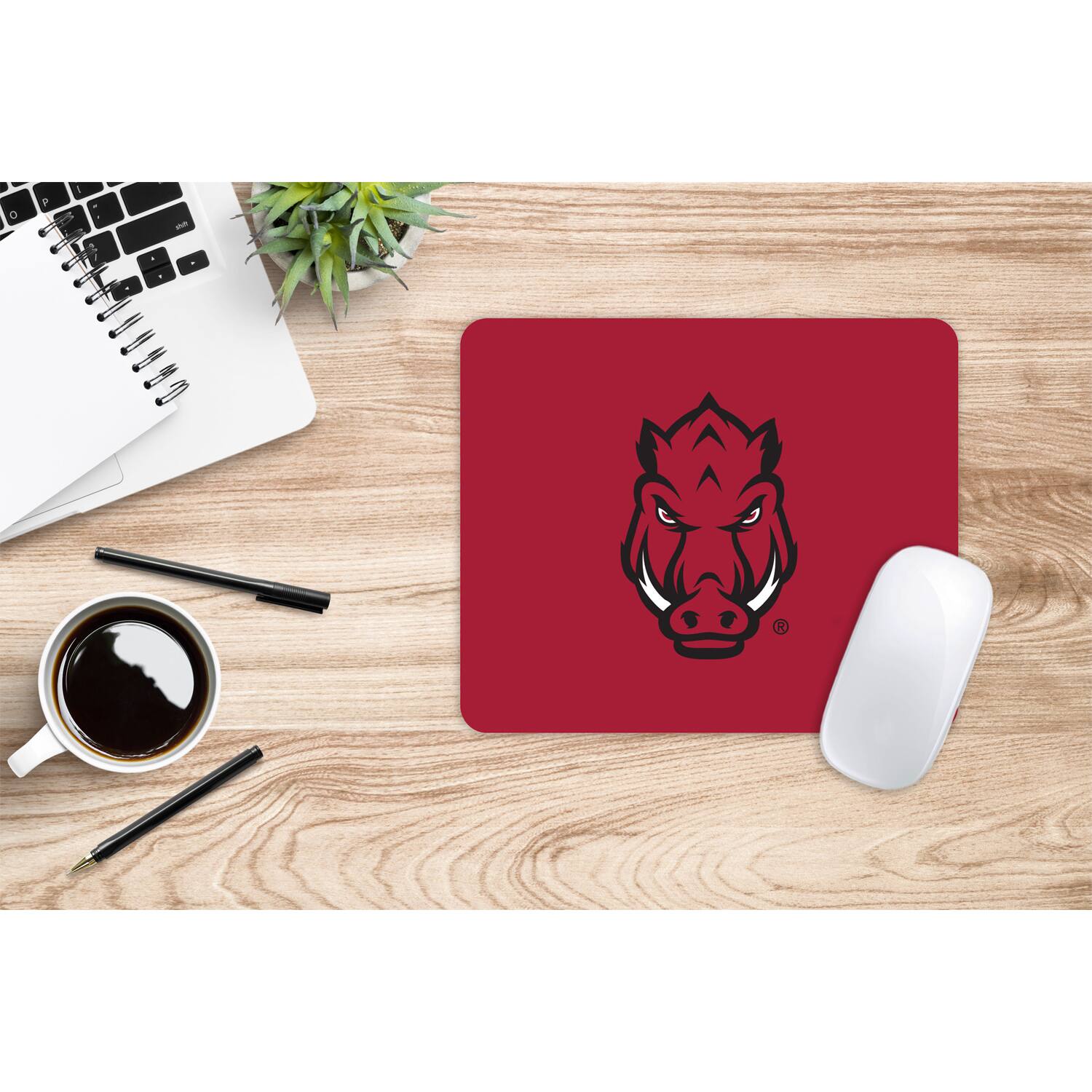 Alt View 1. OTM Essentials - Cardinal Arkansas Razorbacks Mascot Logo Mouse Pad - Cardinal.