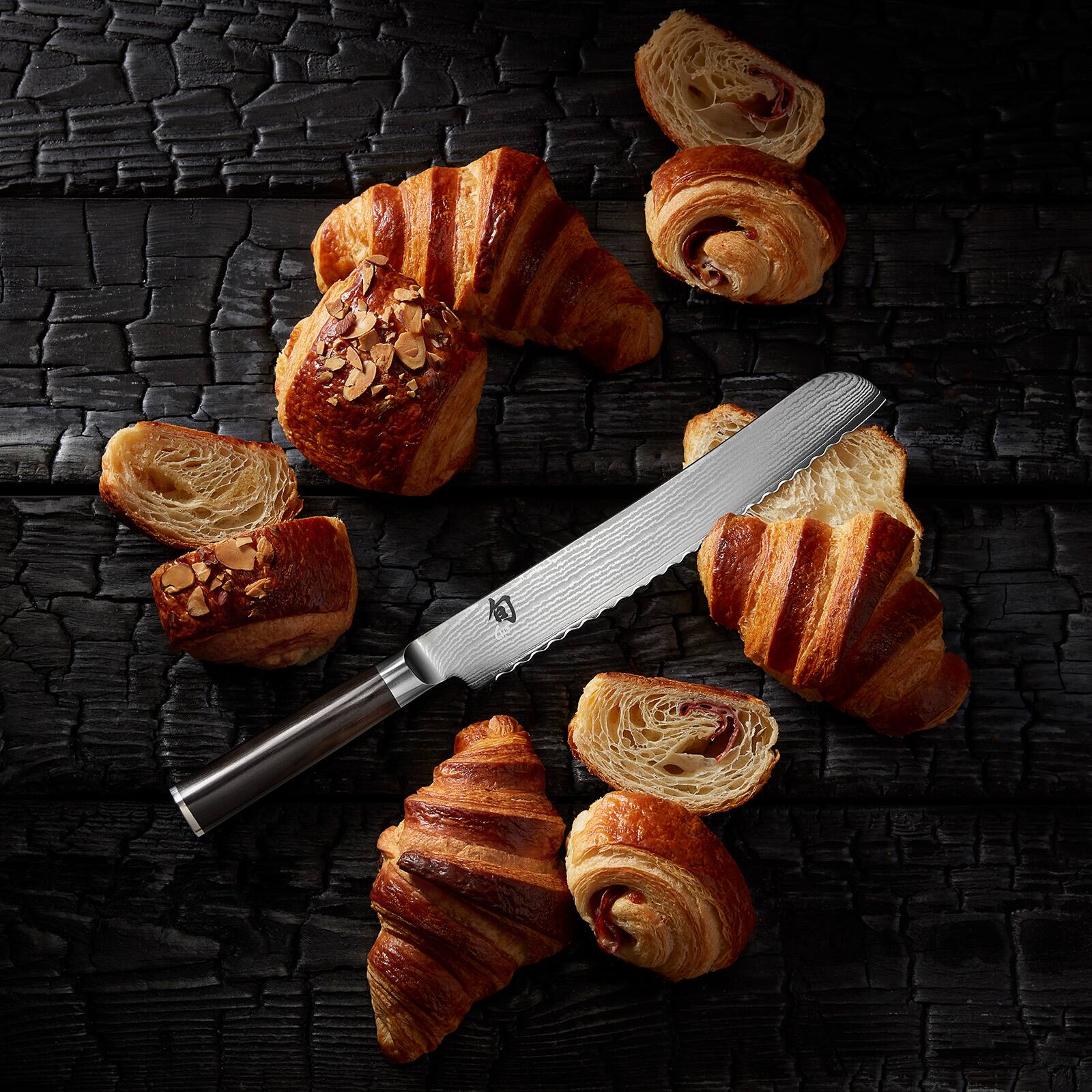 Alt View 3. Shun - Classic Bread Knife, 9 Inch - Black.