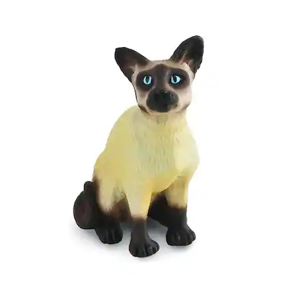 Front. Breyer - CollectA Cats & Dogs Collection Miniature Figure | Siamese Cat - Black.
