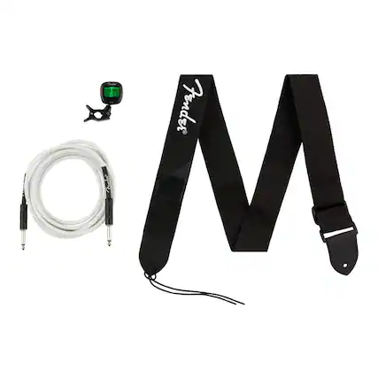 Front. Fender - Fender Accessory Essentials Pack (Cable, Clip-On Tuner, Strap).
