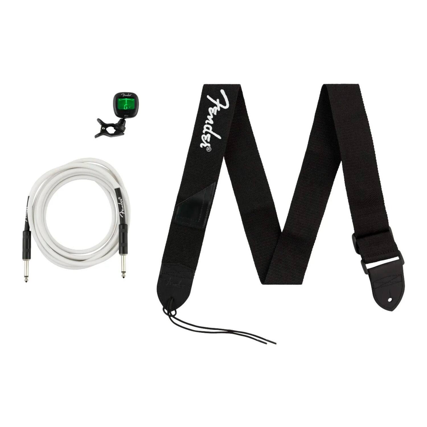 Front. Fender - Fender Accessory Essentials Pack (Cable, Clip-On Tuner, Strap).