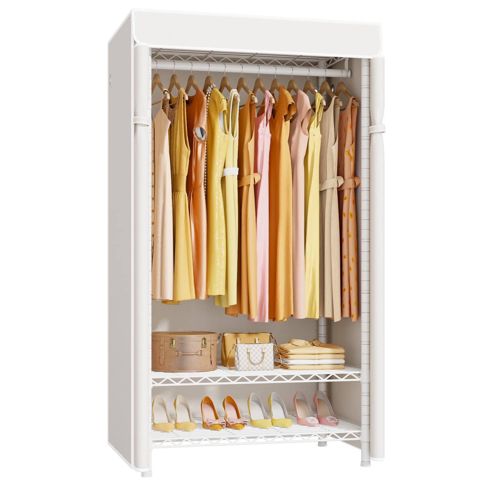 Cedar Assembly H5c Clothes Rack With Cover Portable Closet For Hanging ...
