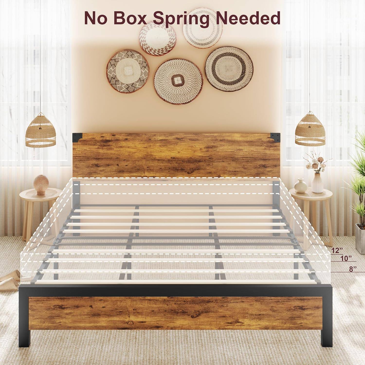 No Box Spring Needed

12"
10"
8"