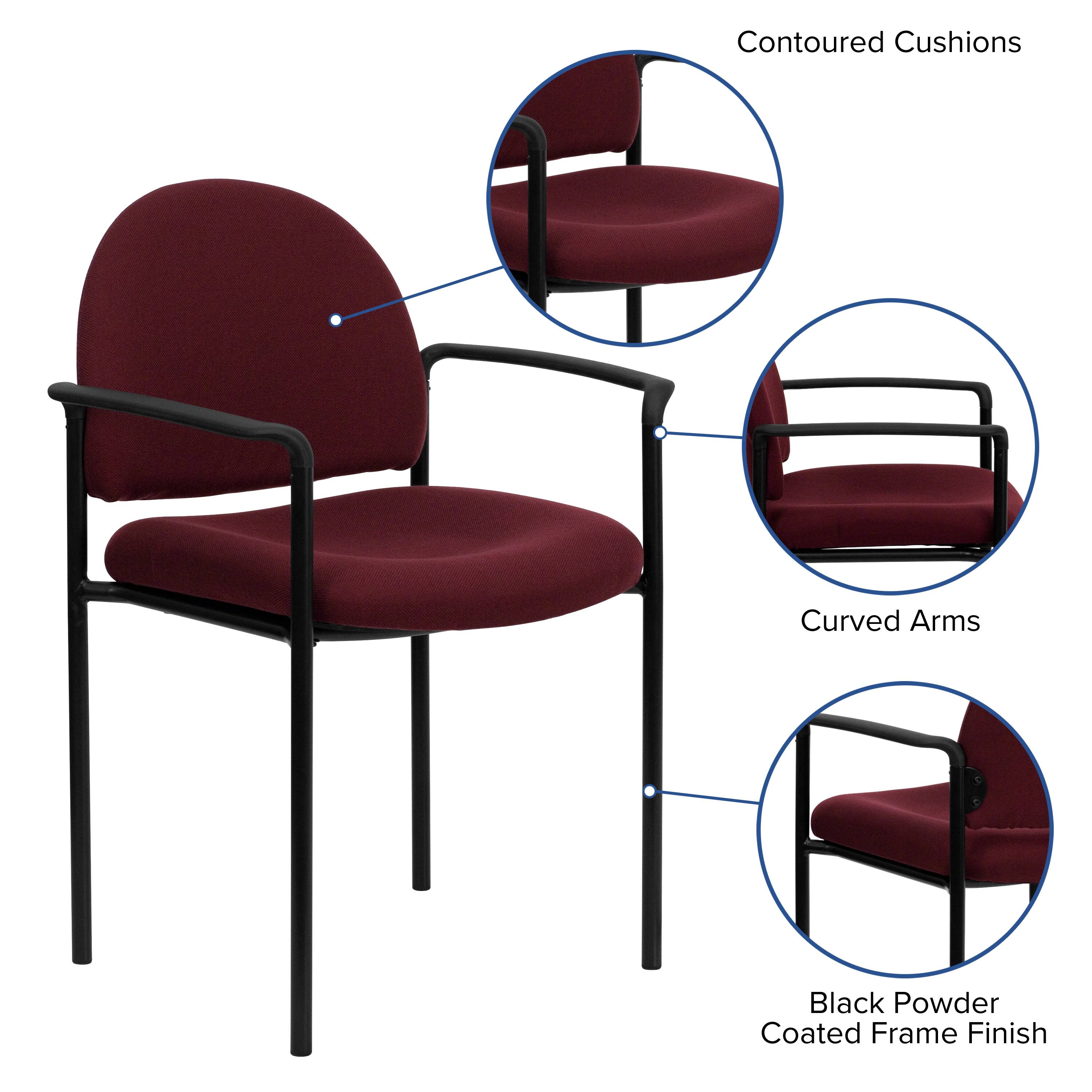 Contoured Cushions  
Curved Arms  
Black Powder Coated Frame Finish