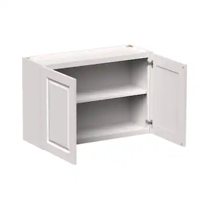 Front. Boyel Living - 36-in W x 24-in H x 12-in D Shaker RTA Kitchen Wall Cabinet with Soft-Close Doors - Glacier White.