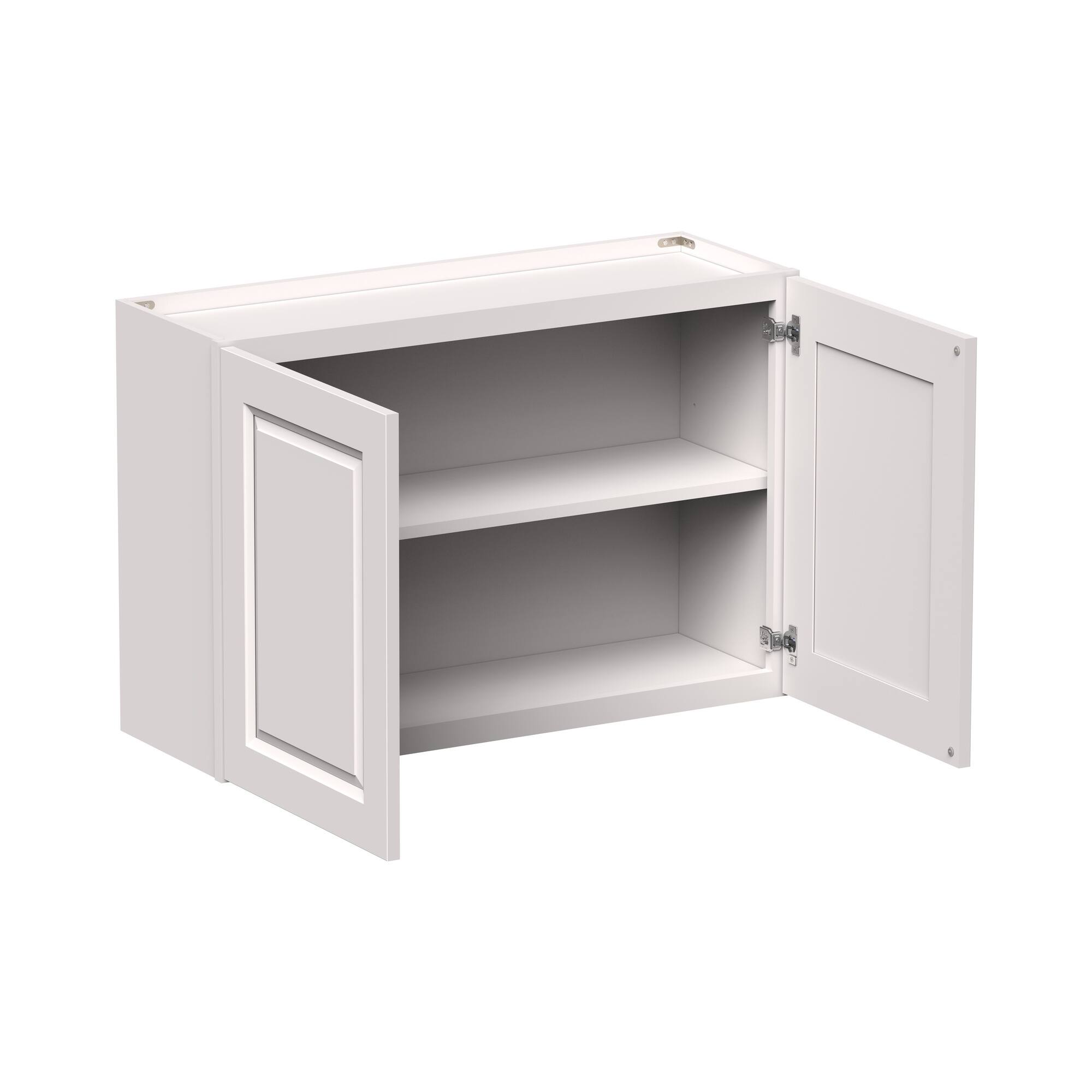 Front. Boyel Living - 36-in W x 24-in H x 12-in D Shaker RTA Kitchen Wall Cabinet with Soft-Close Doors - Glacier White.