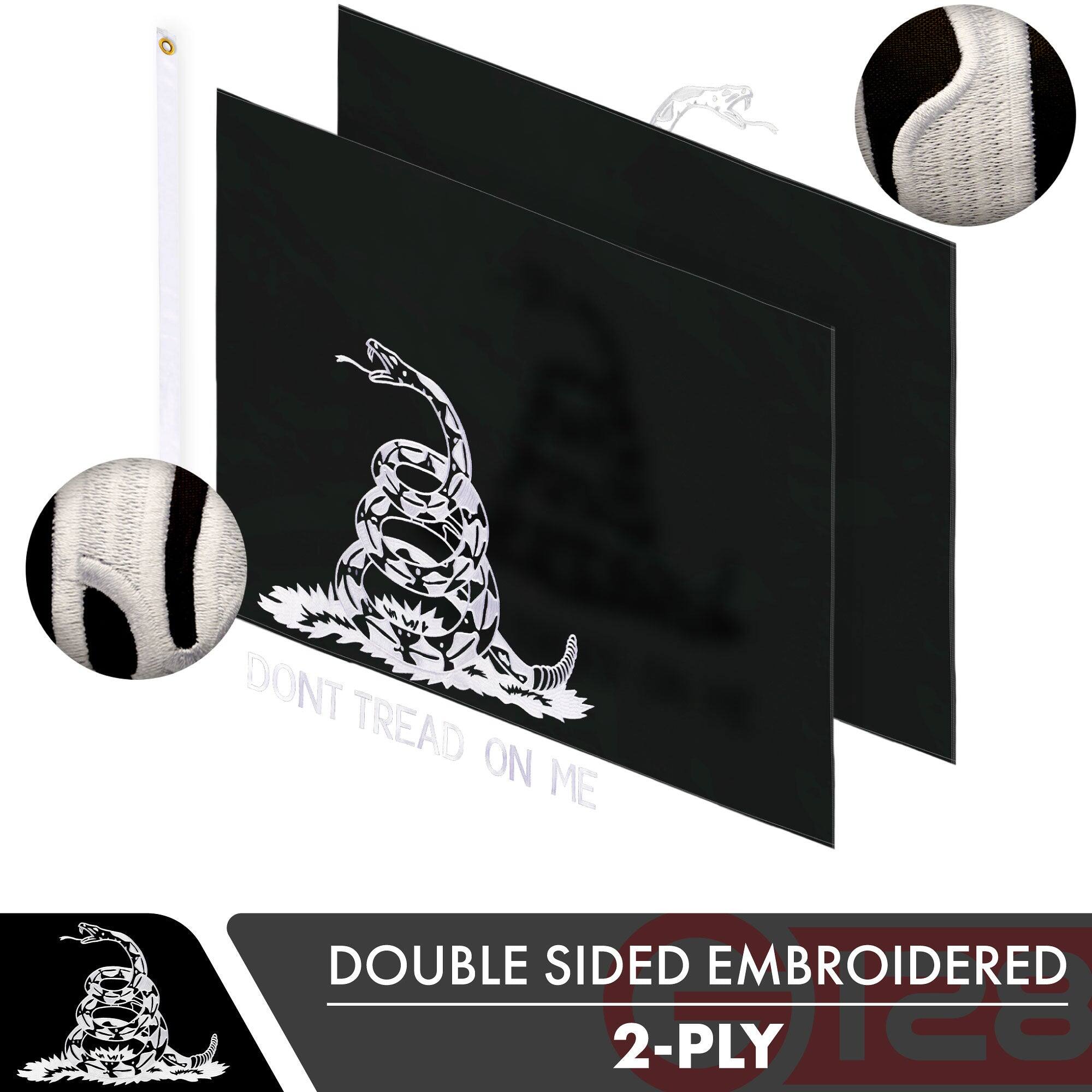 DONT TREAD ON ME DOUBLE SIDED EMBROIDERED 2-PLY