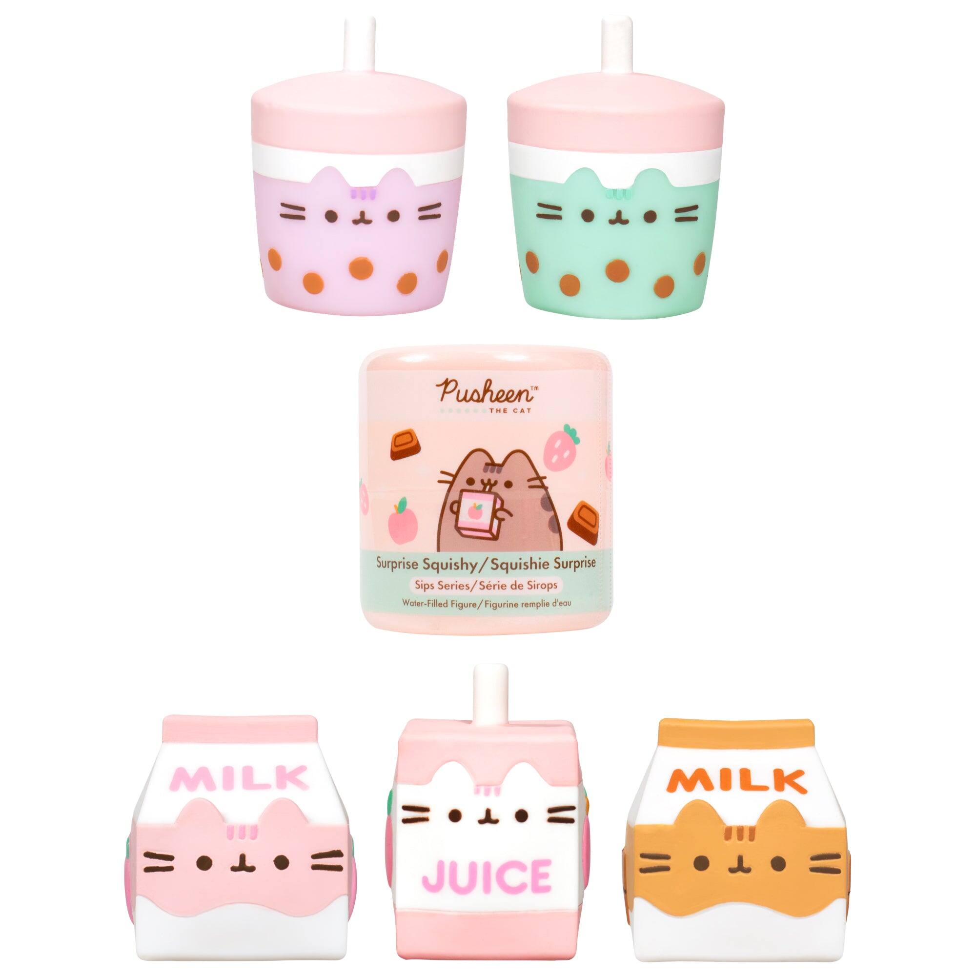 Capsule Pusheen The Cat Surprise Blind Collectible Surprise Toy Squishy Figurine SquiSHU Series 4 Sips - 1 Pc Mystery