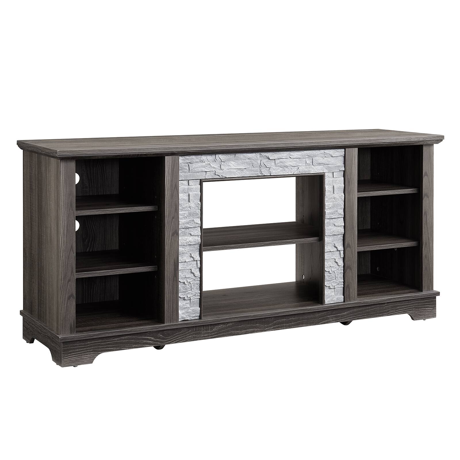 Alt View 7. Chateau Abodes - 58" Modern TV Stand Stone Entertainment Console with Open Storage for TV Up to 65" - Grey.