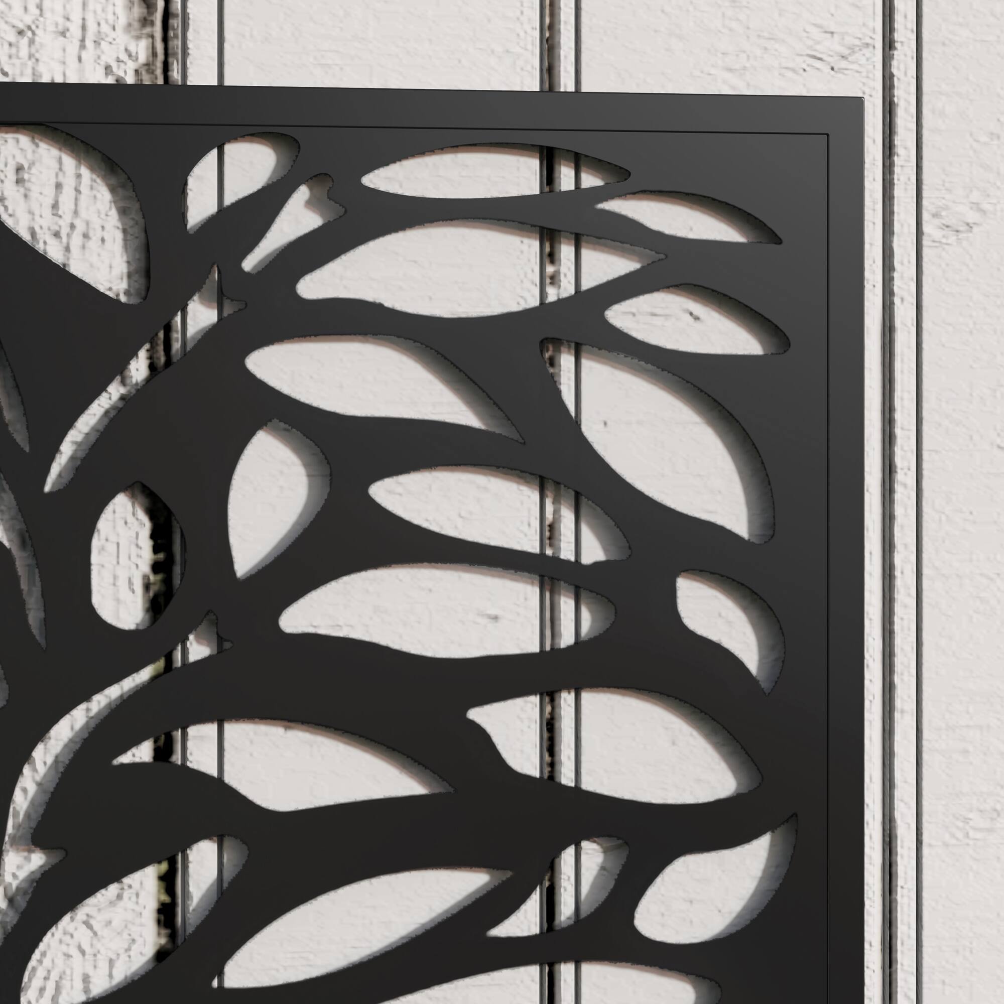 Alt View 7. Outsunny - Metal Raised Garden Bed with Trellis for Climbing Plants, Freestanding or Wall Mounted Flower Bed with Privacy Panel - Black.