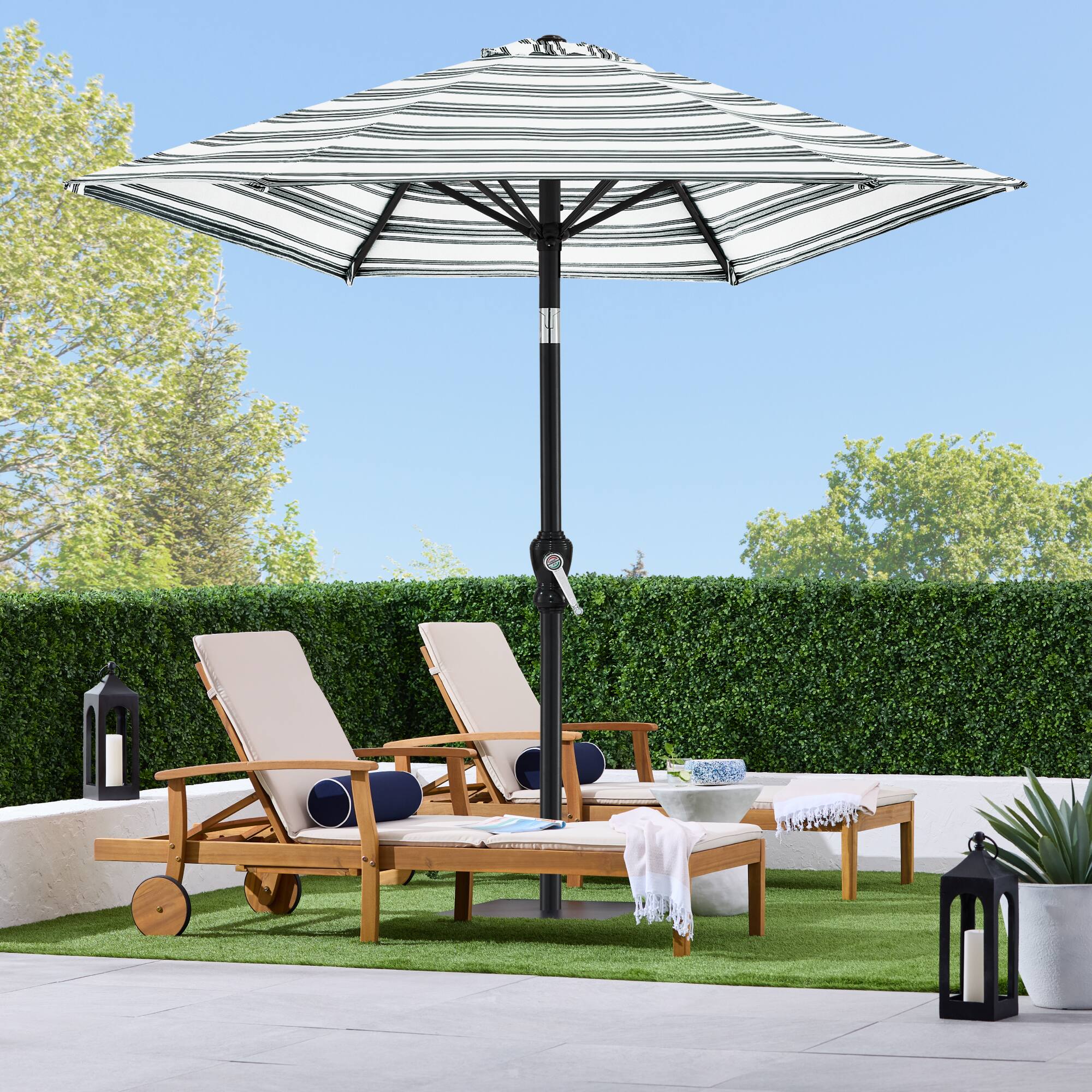 Alt View 2. Best Choice Products - Best Choice Products 10ft Outdoor Steel Market Patio Umbrella w/ Crank, Tilt Push Button, 6 Ribs - Striped Black - Striped Black.