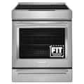 KitchenAid - 30 in. Wide 4 elements 6.4 cu. ft. Slide-In Electric Induction Convection Range with Air Fry - Stainless Steel