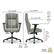 Left. Thomasville - Darius Bonded Leather Executive Modern Office Chair with Adjustable Arms - Gray.