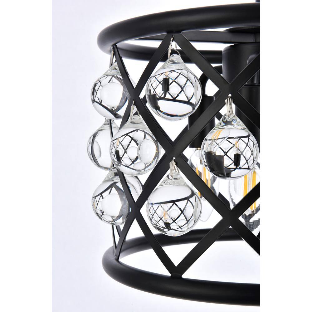 Alt View 1. Urban Classic - Madison 3 light Matte Black Pendant Clear Royal Cut Crystal - Matte Black.
