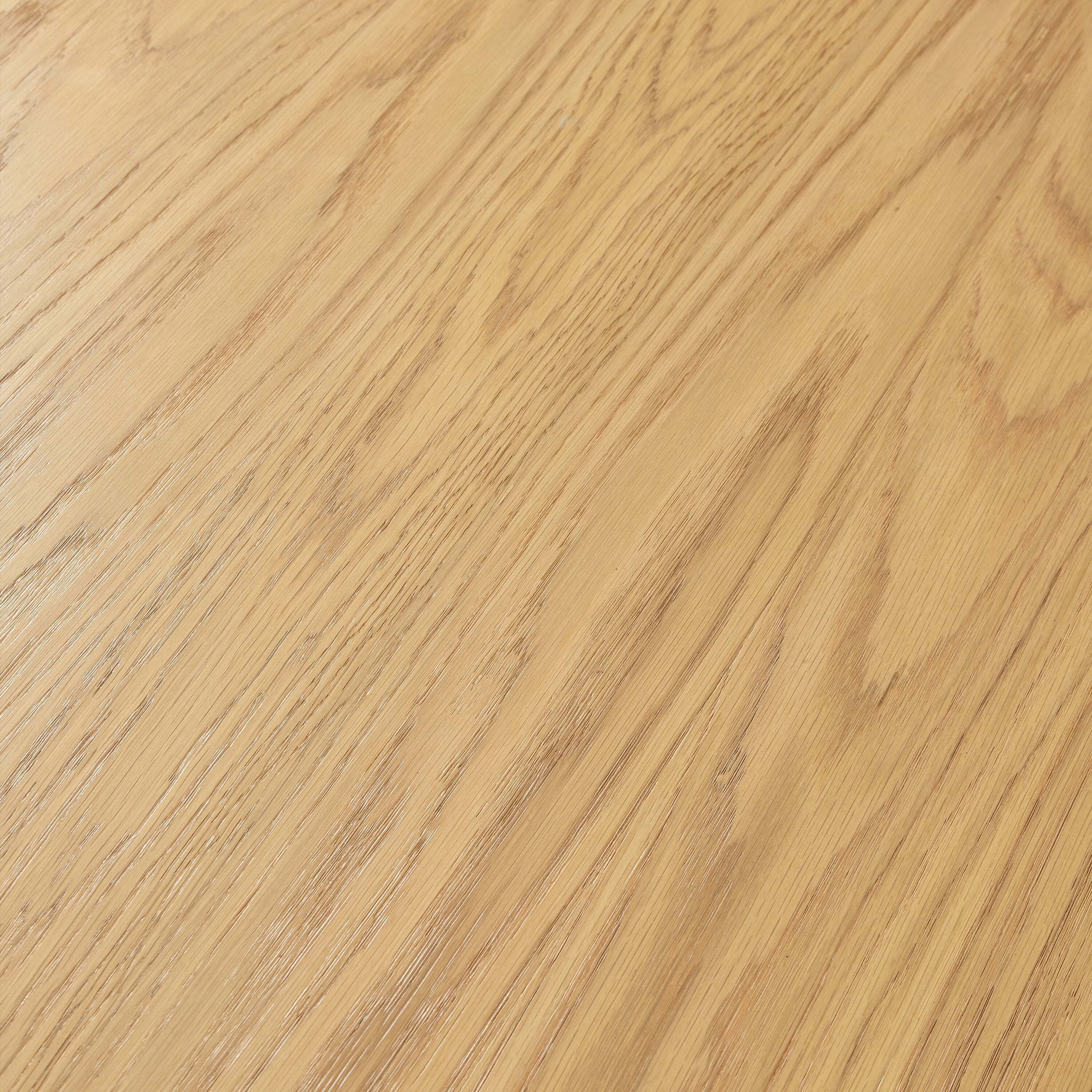 Alt View 3. PexFix - Minimalist Farmhouse Curved Edge Round Solid Oak 46 in. Wide Fluted Base Kitchen & Dining Table Seats 4 - Natural.