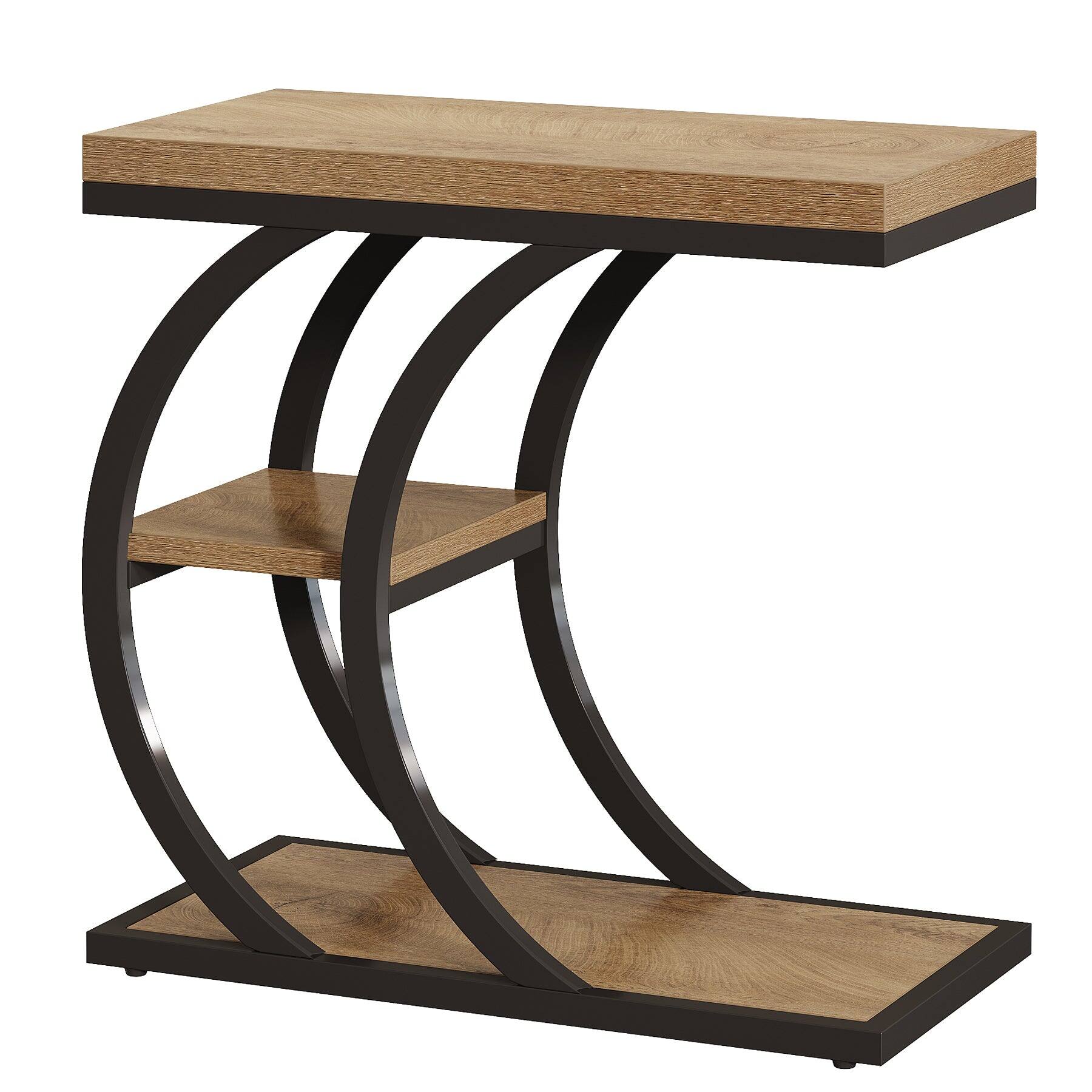 Alt View 5. Tribesigns - End Table with Engineered Wood Construction, Wood Grain Finish and Space-Saving Design for Living Room - Natural.