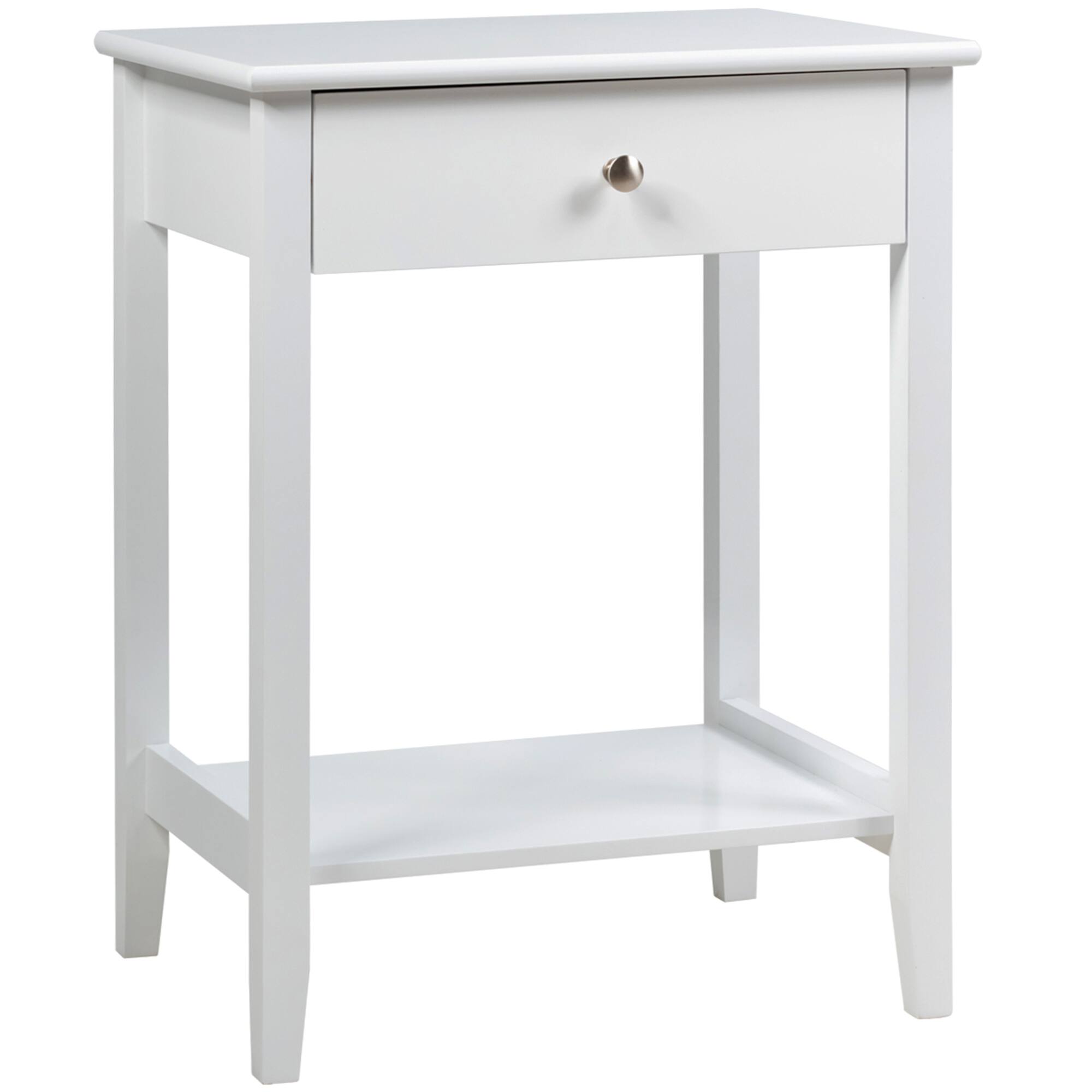 Alt View 5. Gymax - Gymax 2PCS Nightstand Sofa Side End Table Bedroom Living Room w/ Shelf Drawer White - White.