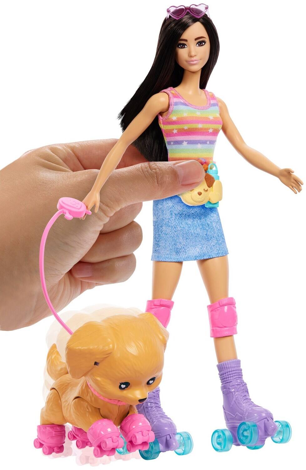 Alt View 1. Mattel - Barbie Pets Skate & Run Brunette Doll with Puppy   - COLLECTIBLES - Multicolor.