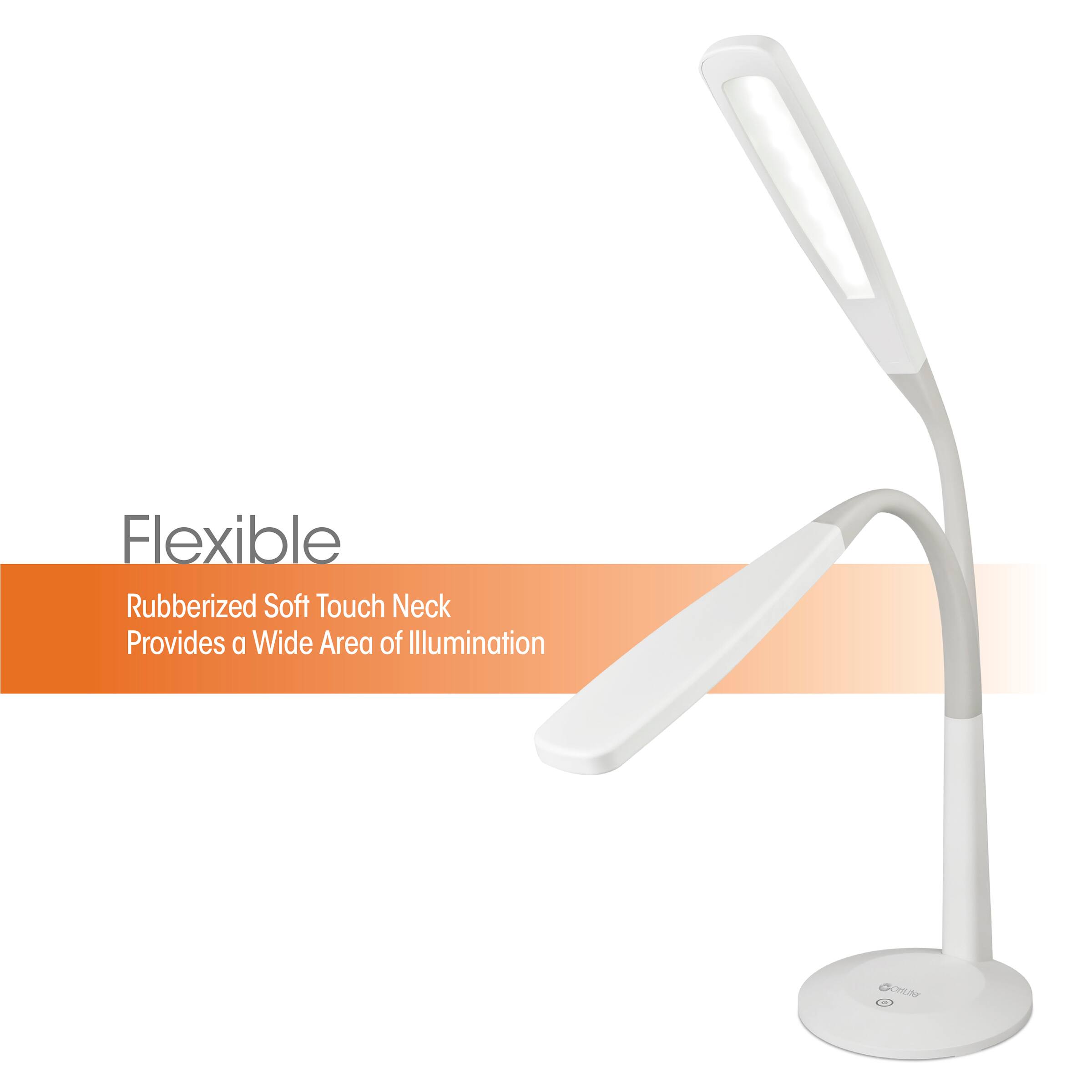 Flexible Rubberized Soft Touch Neck Provides a Wide Area of Illumination.