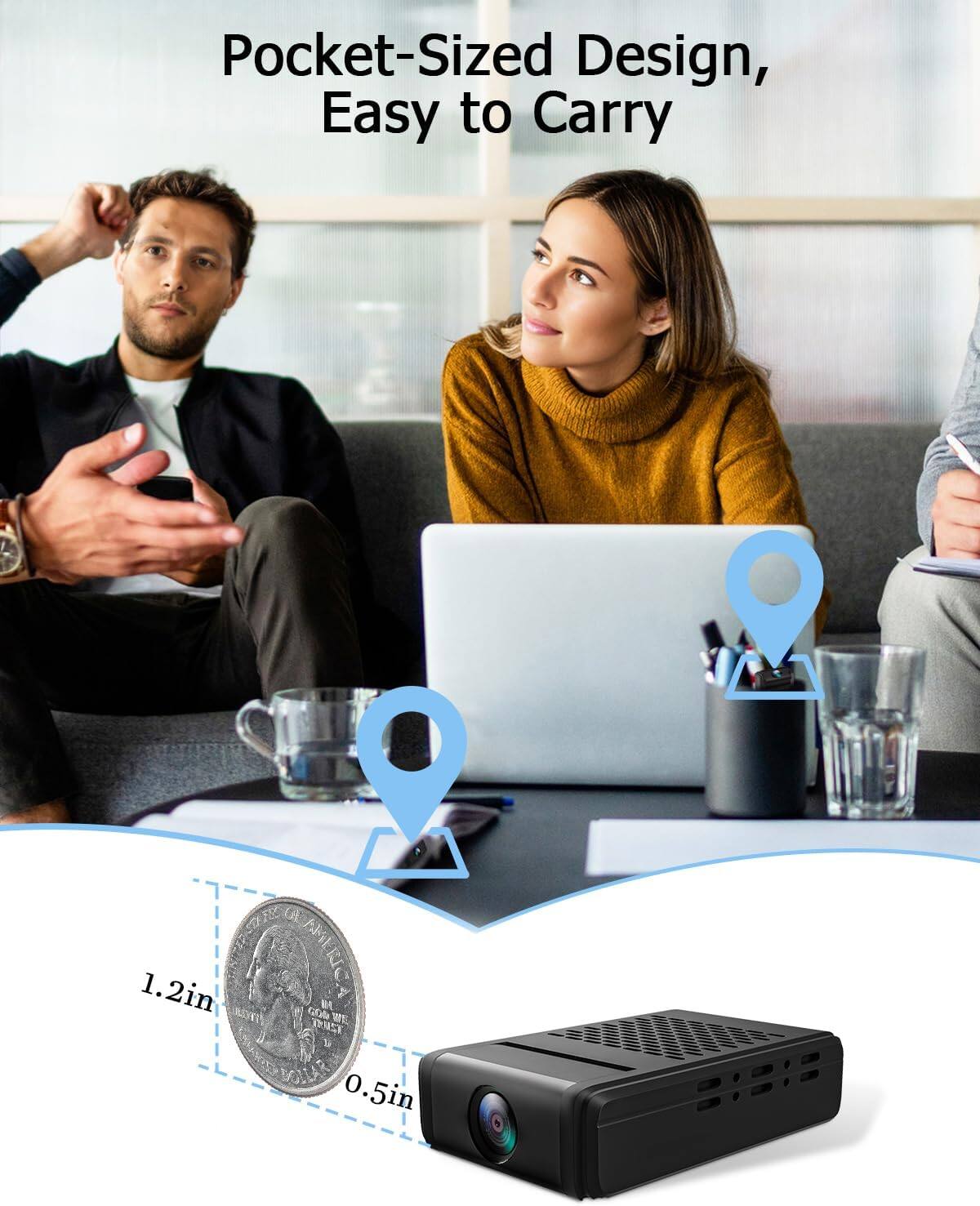 Pocket-Sized Design, Easy to Carry

9 SOFE C AMERICA

1.2in

M MOR W. ISNAL

0.5in