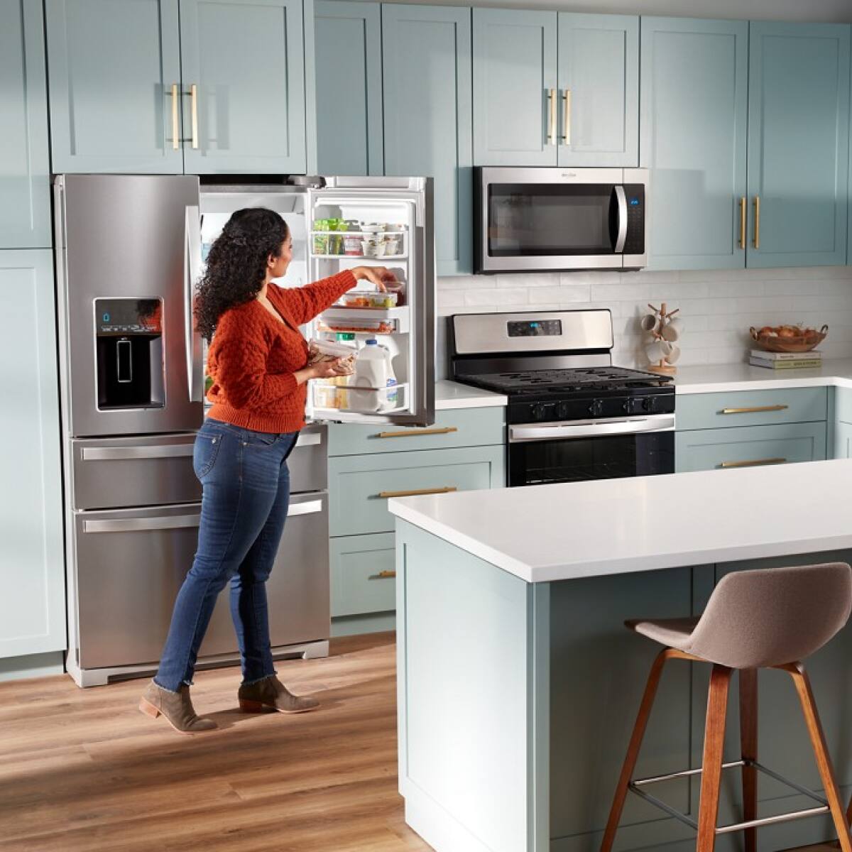 Alt View 9. Whirlpool - 26 Cu. Ft. Wide 4 Door Refrigerator with Prep and Store Bins - Fingerprint Resistant Stainless Steel.