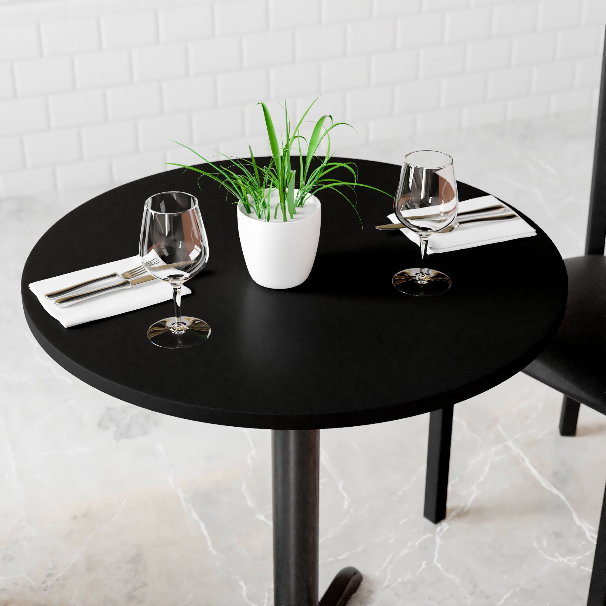 Alt View 3. Emma + Oliver - 24" Round Table Top with Reversible Laminate Top - Mahogany.