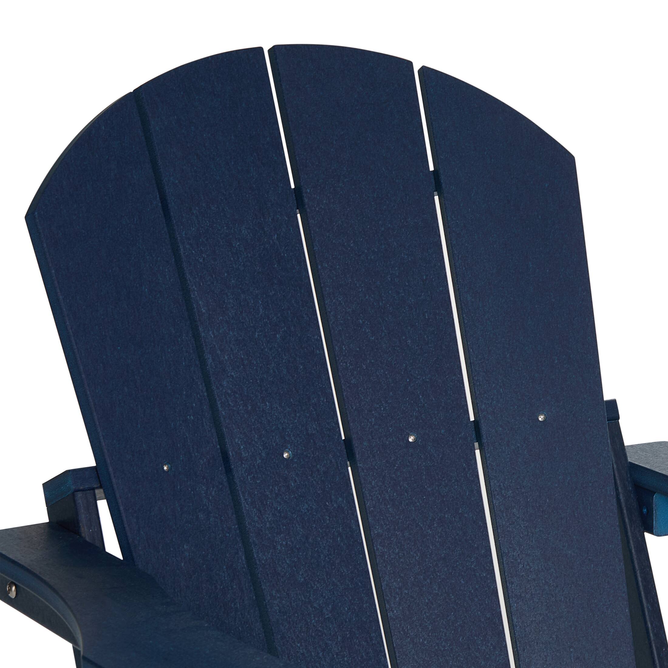 Alt View 7. WestinTrends - WestinTrends Malibu Outdoor HDPE Folding Poly Adirondack Chairs (Set of 4) - Navy Blue.