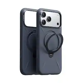 TORRAS - Ostand Q3 Silicone iPhone 17 Pro Case: 360° Magnetic Stand, Liquid Silicone, Anti-Dust - Deep Blue