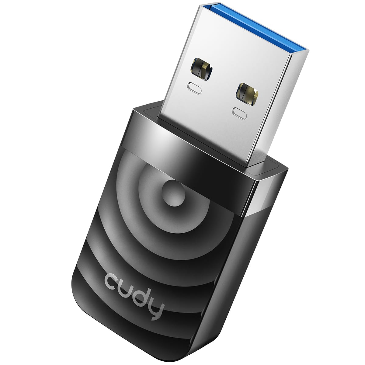 Front. Cudy - Cudy AC1300 Wi-Fi USB Adapter - 5GHz/2.4GHz, Wireless Adapter, Compatible with Windows, iOS 10.6-10.15.3, Linux, Black - black.