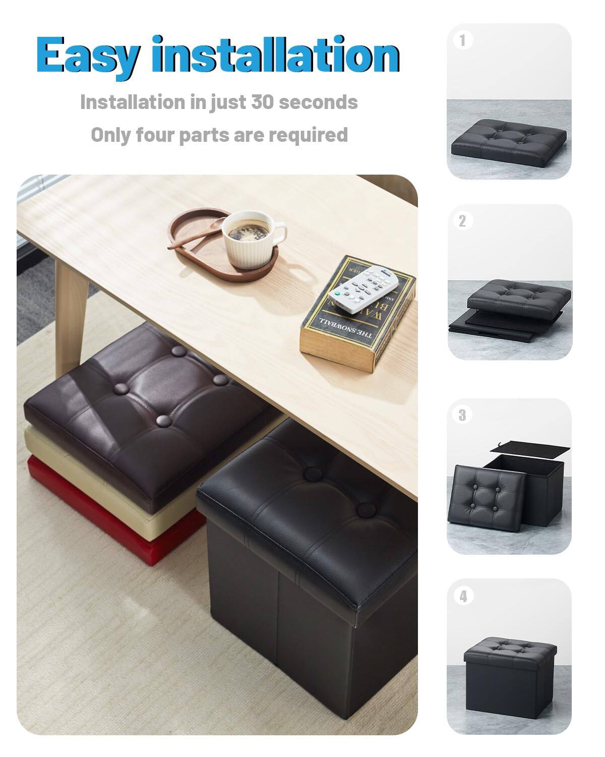 Easy installation  
Installation in just 30 seconds  
Only four parts are required