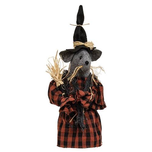 Front. BreeBe - Maven Stuffed Witch Mouse w/Broom - Multicolor.