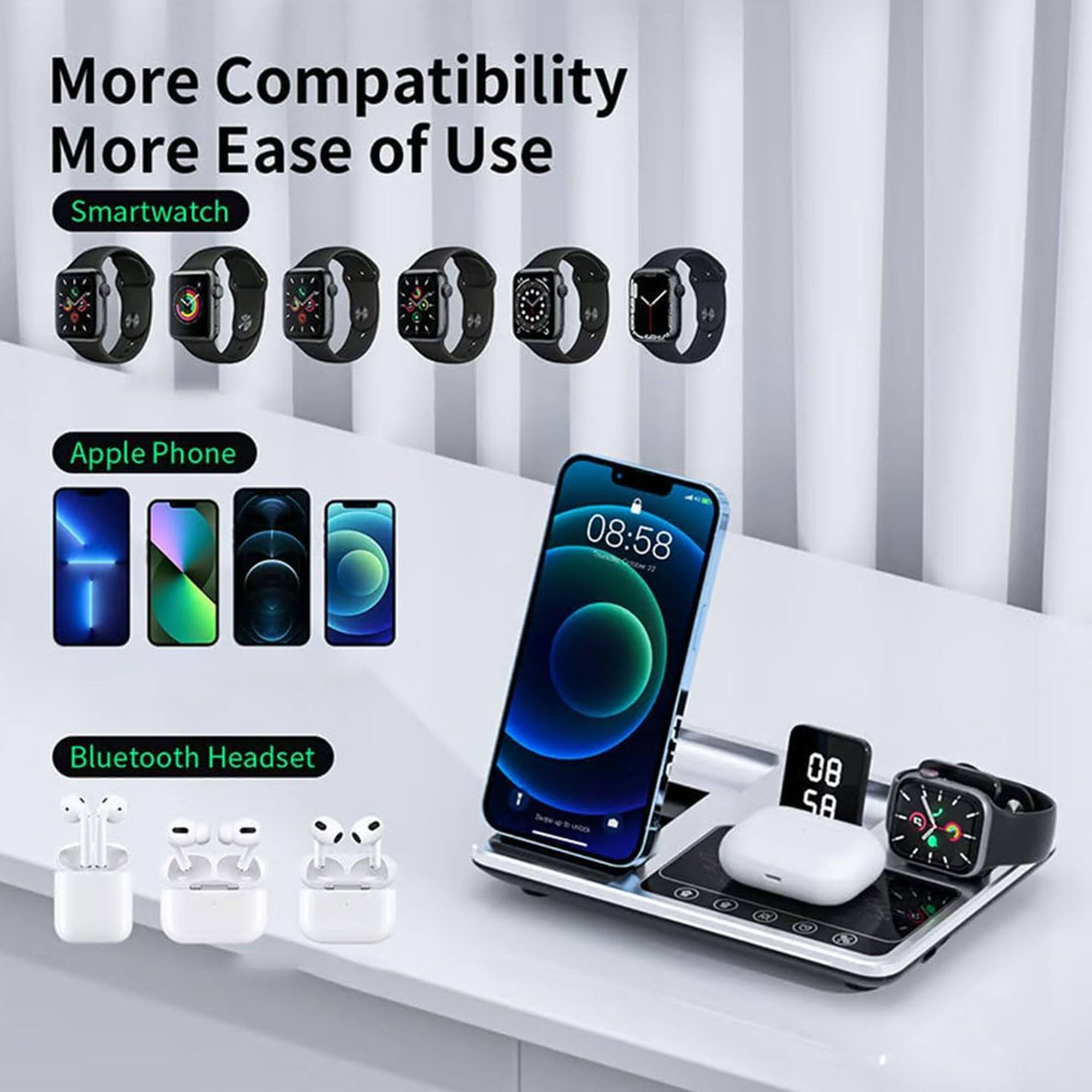 More Compatibility  
More Ease of Use  

Smartwatch  
Apple Phone  
Bluetooth Headset