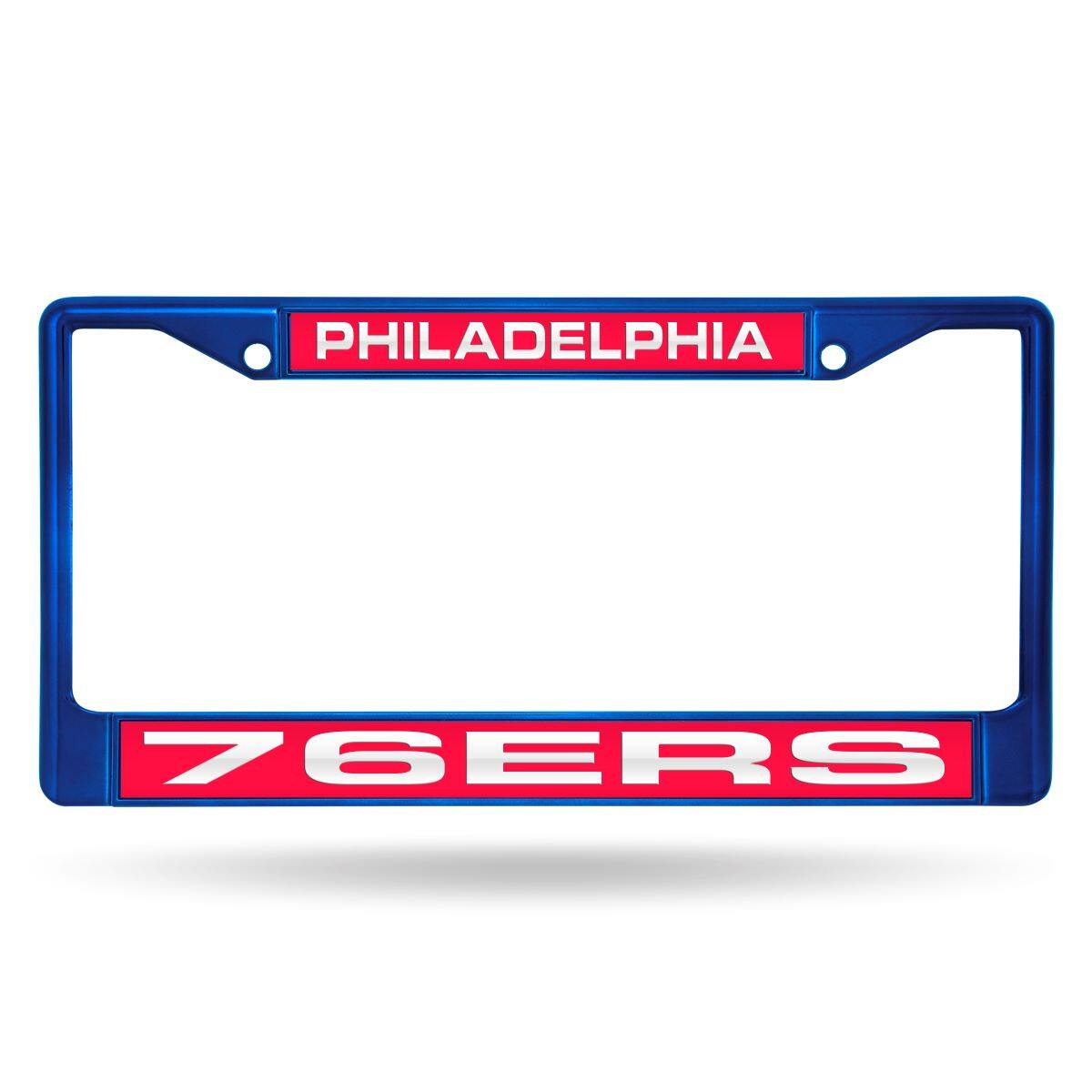 Rico Industries - Philadelphia 76er NBA Blue Painted Metal Laser Cut License Plate Frame - Multi