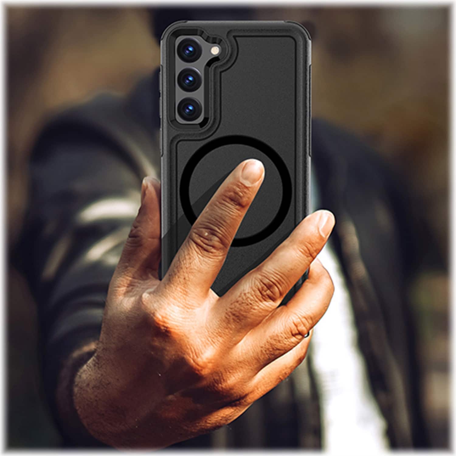 Alt View 15. SaharaCase - Armor Series Hard Shell Case for Samsung Galaxy S23 - Black.