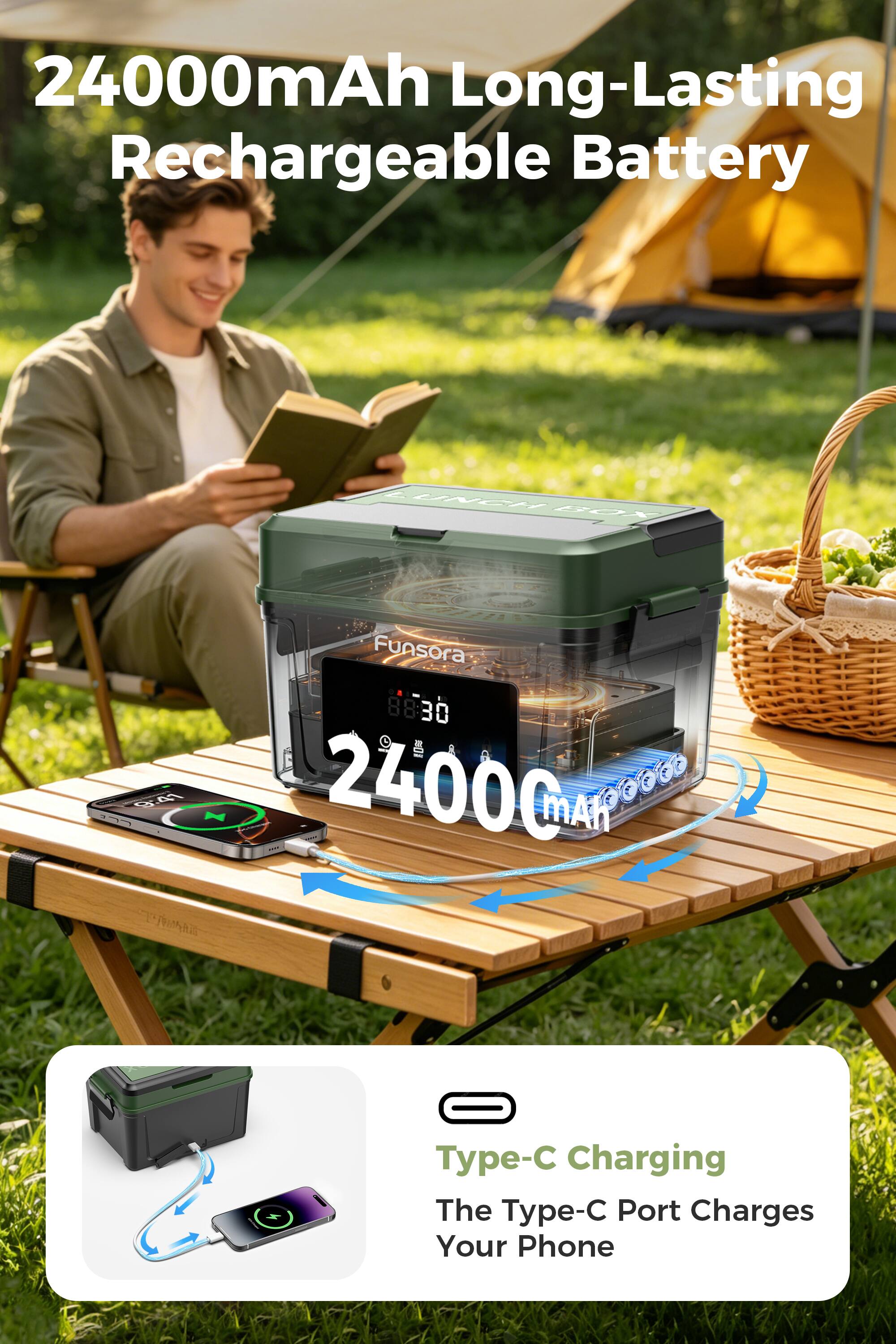 24000mAh Long-Lasting Rechargeable Battery

24000mAh

Type-C Charging
The Type-C Port Charges Your Phone