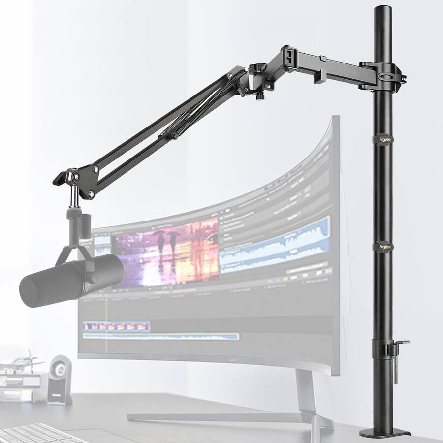 Fabibe Mic Boom Arm Adjustable Height Overhead Microphone Stand With ...