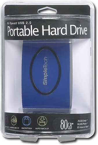 Best Buy: SimpleTech Pininfarina 80GB External 2.0 Hard Drive Sapphire SPU25/80L
