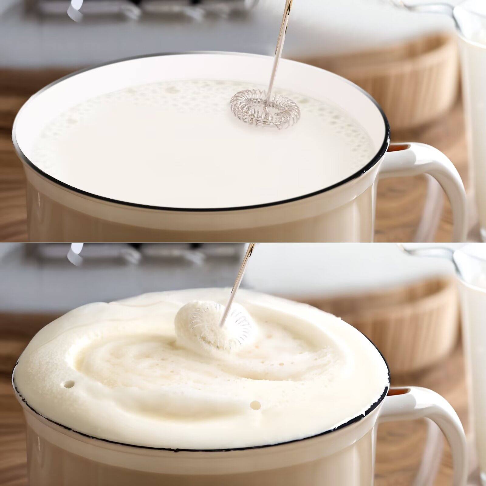 Alt View 2. Tooloton - Handheld Milk Frother, Mini Foam Maker for Coffee, Matcha and Hot Chocolate, Stand Included, White - White.