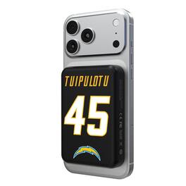 Keyscaper - Tuli Tuipulotu Los Angeles Chargers 5000mAh Wireless Magnetic Power Bank - Black