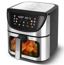 GlowWise - 8.5QT Touchscreen Air Fryer, Basket with Digital Display, 8 Presets for Air Fry, Bake, Roast, Broil in Minutes (Black) - Blank